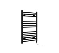 Valdern Matt Black Electric Towel Rail Radiator 500mm (W) X 800mm (H)