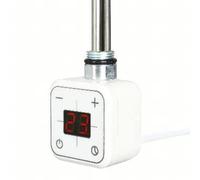 Valdern White Digital Thermostatic Electric Towel Rail Heating Element with LCD Display 400W - 600W - 800W -1000W (400W)