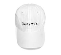 ValDesigns Trophy Wife Baseball Cap with Embroidery On The Front | Perfect for Bachelorette, Honeymoon, Outdoor Walks, White, One Size