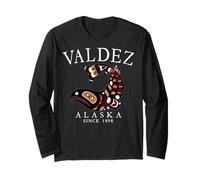 Valdez Alaska Salmon Fishing Since 1898 White Letters Long Sleeve T-Shirt