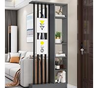 Valdoza Floor To Ceiling Room Divider, Slat Wall Partition, Wall Divider Display Stand, Black+Gray, 80CM/31.4IN, 1 Panel