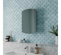 Vale Designs Acciaio Single Door Square Edge Stainless Steel Mirror Cabinet 400 x 600mm