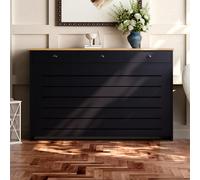 Vale Designs Black Radiator Cover - Large with Drawers 1500mm