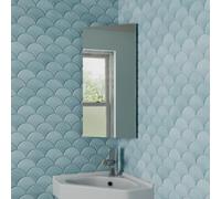 Vale Designs Dur Single Door Corner Stainless Steel Mirror Cabinet 300 x 600mm