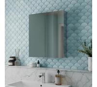Vale Designs Ferro Double Door Stainless Steel Mirror Cabinet 600 x 670mm