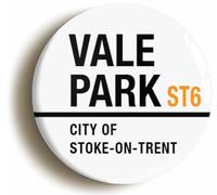 Vale Park ST6 Port Stoke Road Sign Fridge Magnet (Circular 2inch / 50mm Diameter)