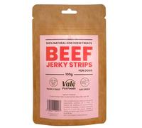 Vale Pet Foods Dog Treat Beef Strips - 100% Healthy Jerky for Dogs, Puppy & Senior - Hypoallergenic, Raw, Gluten & Grain Free Air Dried Natural Dog Chews