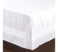 Valea Home Bed Skirt with Split Corners Durable Elegant Luxury Dust Ruffle with Pin Tucking 14 Inch Tailored Drop, Full, White
