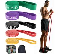 ValeJoy Pull Up Assist Bands Set, Resistance Bands with Door Ancher and Handles, 5 Different Levels Exercise Workout Bands for Fitness Training, Body Stretching, Physical Therapy, Muscle Training