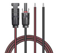 VALEMO 20ft/6m 12AWG/4mm² twin-core solar cable with both a male and a female MC4 connector on a single end. For domestic, shop and caravan solar systems.