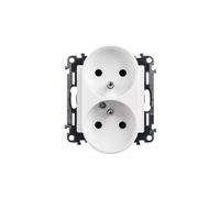Valena Life double socket 2P + Z with cover white 753190