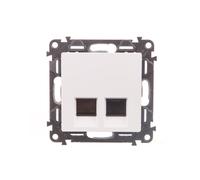 VALENA LIFE Gniazdo komputerowe podwójne RJ45 kat.6 UTP białe 753143