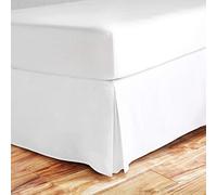 Valencia Beddings Split Corner Bed Skirt 21 Inch Drop Queen Size 100% Natural Cotton Wrinkle and Fade Resistant Queen Size, White Solid