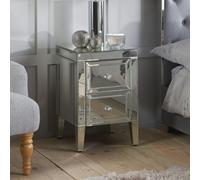Valencia Bedside Cabinet - 2 Drawer - Mirrored