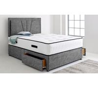 Valencia Divan Bed with Headboard: Cream/2x Drawers Same Side and Headboard/2ft6 Small Single