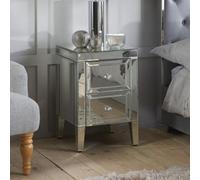 Valencia Mirrored 2 Drawer Bedside Cabinet