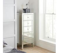 Valencia Narrow Chest - 5 Drawer - Mirrored