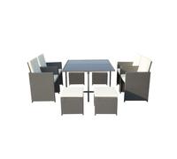 Valencia Rattan Garden Patio Dining Set by Royalcraft - 8 Seat Ivory Cushions