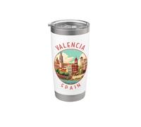 Valencia Spain Retro Distressed Circle Stainless Steel Insulated Tumbler