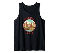 Valencia Spain Retro Distressed Circle Tank Top