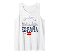 Valencia Spain Skyline Souvenirs Spanish Flag Men Women Tank Top