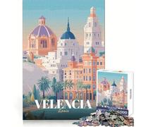 Valencia, Spain Travel Poster 1000 Piece Jigsaw Puzzle for Adults Strategic Think Mind Calming Fun Precise Fit (50x75cm)