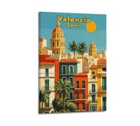 Valencia Spain Vintage Travel Art Posters Canvas Room Aesthetic Wall Art Prints Home Modern Decor 16x24inch(40x60cm)