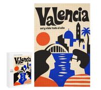 Valencia Travel Poster Jigsaw Puzzle, 1000 PCS, Relaxing Activity for Adults, Versatile Leisure for Adults Who Enjoy Jigsaws, at Home