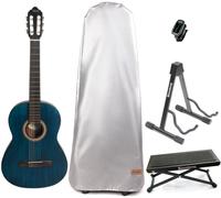 Valencia VC204 SET 4/4 Transparent Blue Classical guitar