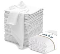 VALENGO Lint Free Cotton Cloth Rags, Soft Tshirt Rags for Staining Wood, Cast Iron, Cleaning, Dusting, Polishing, Painting Art - Pack of 28 (17”x17”)