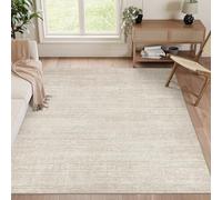 Valenrug Washable Rugs 5x7 - Stain Resistant 5x7 Area Rugs for Living Room, Non Slip Backing Printed Rugs for Bedroom, Folable Machine Washable Area Rug (5'x7', Beige)