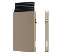 Valenta Aluminium for MagSafe Cardprotector with Ejector for iPhone, Natural Titanium, up to 7 Cards, minimalists Design Super Thin Card Holder, RFID Blocking, Extra Strong Magnet, Robust Aluminium