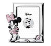 VALENTI & CO. Disney Baby Minnie Mouse - Silver Photo Frame for Children's Bedroom Table or Bedside Table with Colourful and Candy Shaped Details