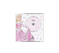 VALENTI & CO. - Disney Princess Aurora - Wooden Table or Hanging Clock with Silver Details - Gift Idea Birth Girl or Christening Gift - Wall Clock for Girls Room