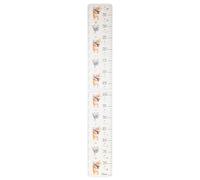 VALENTI & CO. - Disney Winnie The Pooh - White Linen - Children's Wall Ruler for Nursery Decorations - Gift Idea Christening or Birthday - Wood, Silver Details - 76L x 11L cm