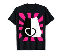 Valentin Retro Heart Cat 60s Woman Man Child Teen T-Shirt