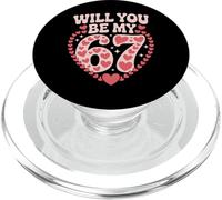 Valentine 67 Meme Six Seven Hearts Flower Boy Girl Kid PopSockets PopGrip for MagSafe