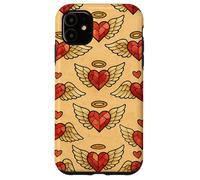 Valentine Angel Sacred Heart Stained Glass Love Wings Halo Case for iPhone 11
