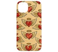 Valentine Angel Sacred Heart Stained Glass Love Wings Halo Case for iPhone 14 Plus