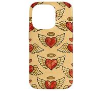 Valentine Angel Sacred Heart Stained Glass Love Wings Halo Case for iPhone 14 Pro