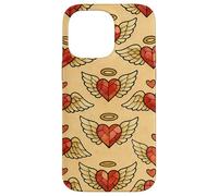 Valentine Angel Sacred Heart Stained Glass Love Wings Halo Case for iPhone 14 Pro Max