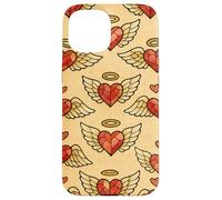 Valentine Angel Sacred Heart Stained Glass Love Wings Halo Case for iPhone 15