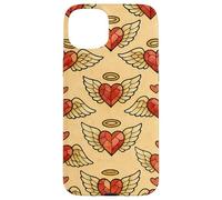 Valentine Angel Sacred Heart Stained Glass Love Wings Halo Case for iPhone 15 Plus