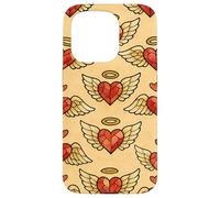 Valentine Angel Sacred Heart Stained Glass Love Wings Halo Case for iPhone 15 Pro