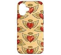Valentine Angel Sacred Heart Stained Glass Love Wings Halo Case for iPhone 16