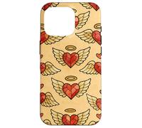 Valentine Angel Sacred Heart Stained Glass Love Wings Halo Case for iPhone 16 Pro