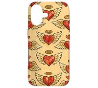 Valentine Angel Sacred Heart Stained Glass Love Wings Halo Case for iPhone 17