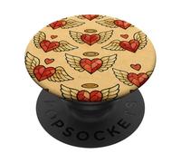 Valentine Angel Sacred Heart Stained Glass Love Wings Halo PopSockets Adhesive PopGrip