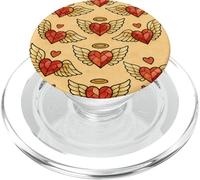 Valentine Angel Sacred Heart Stained Glass Love Wings Halo PopSockets PopGrip for MagSafe