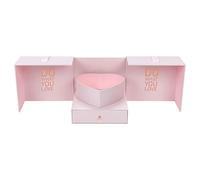 Valentine Boxes for Girls, Valentine Boxes for Chocolates, Valentine Boxes with Heart Print, Valentine Boxes, Party Boxes with Satin Ribbon - Bouquet Packaging Box with Drawer and Satin